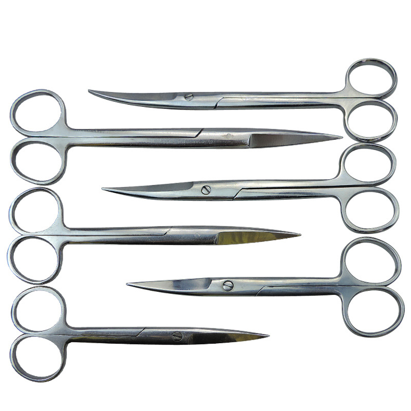 Veterinary Veterinary Pet stainless steel surgical scissors YYJ straight tip basic surgical unplaning surgical scissors dog hair scissors