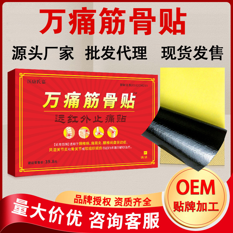 Wan Tong Muscle and Bone Medicinal Patch, Active Circulation Bone-Penetrating Patch for Lumbar, Cervical, and Knee, Far-Infrared Magnetic Therapy Plaster, Available for Dropshipping