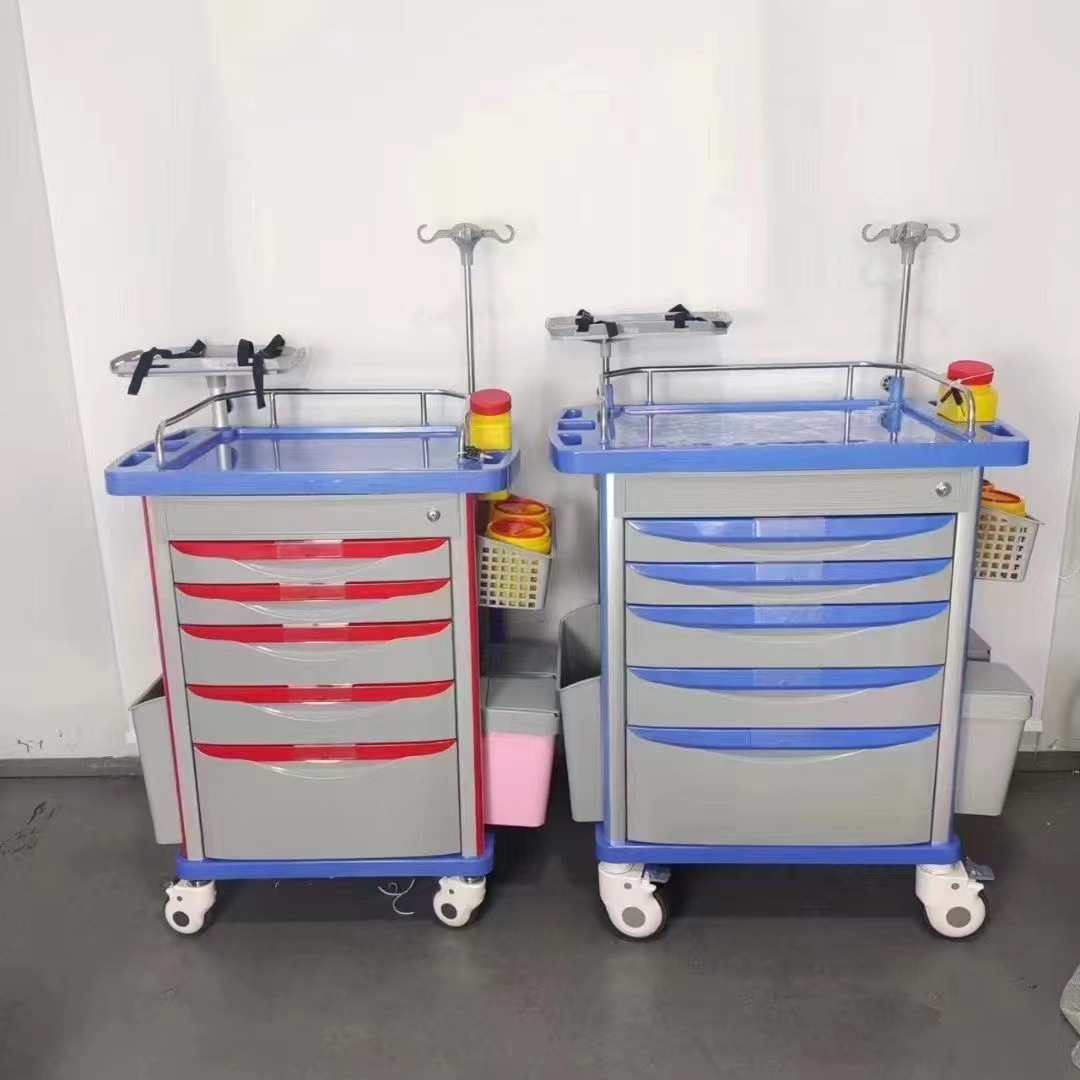 Xinyuchen Medical Abs Trolley Abs Color Emergency Cart Anesthesia Cart Infusion Cart Abs Integrated Countertop Color Cart