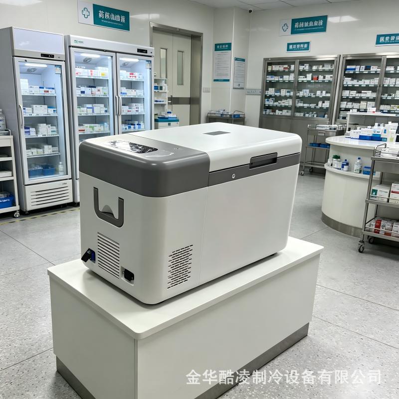 25L Ultra-Low Temperature Vehicle-Mounted Refrigerator, 4-Degree Blood Bank Constant Temperature Precise Temperature Control Laboratory Vaccine Mobile Storage Box