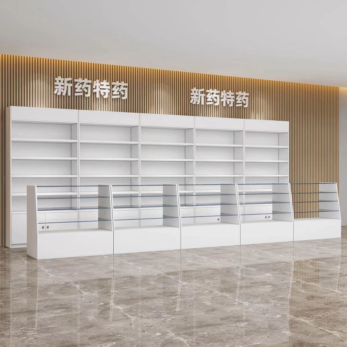 Pharmacy storage cabinet, medical glass display cabinet, modern minimalist medicine cabinet, hospital clinic large-capacity display storage cabinet