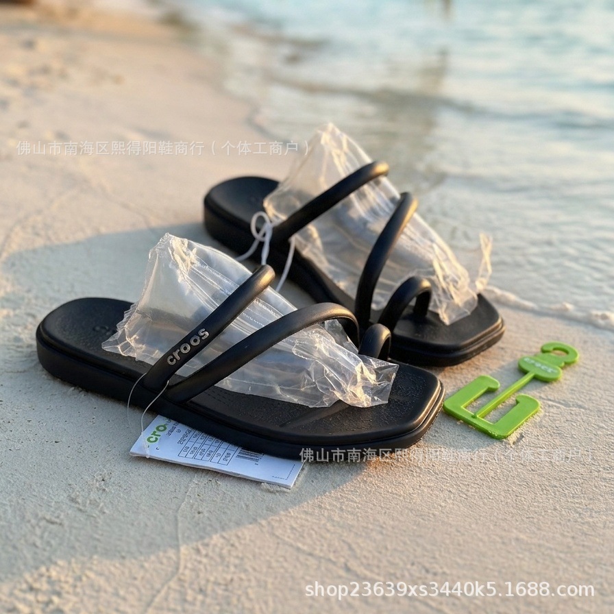 Cross new model cross-border Miami sandals, non-slip fashionable flat women's beach shoes, export women's slippers