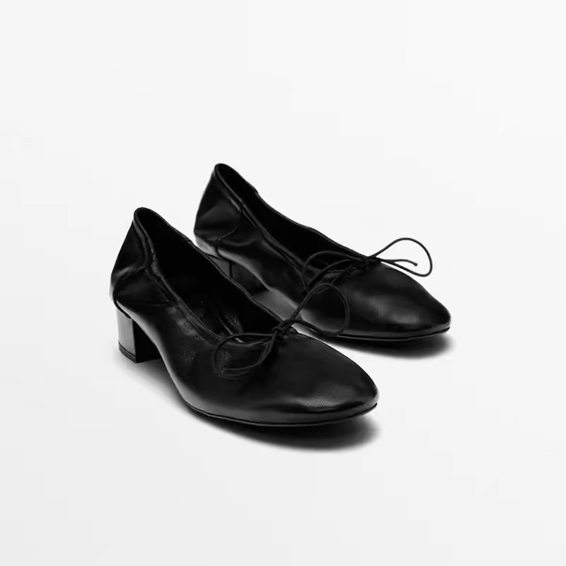 Md Lambskin Thick-Heeled Granny Shoes for Women, Super Comfortable Bow-Knot Commuter Shoes for Spring, Autumn, and Summer, French Retro High-Heeled Single Shoes for Women