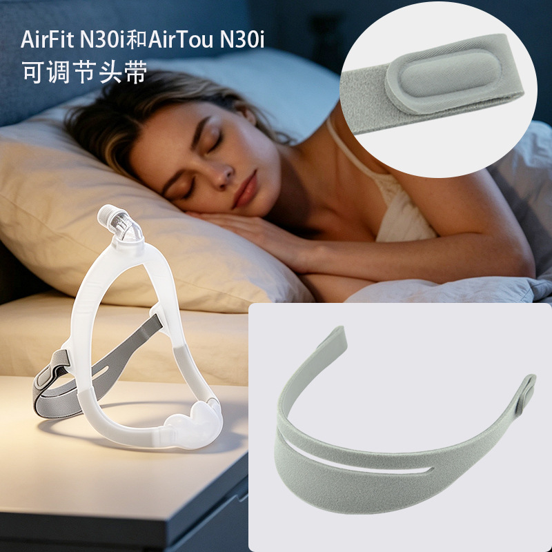 Ventilator nasal mask headband compatible with Airfit N30i and P30i mouth-nose masks, universal headband replacement strap for sleep