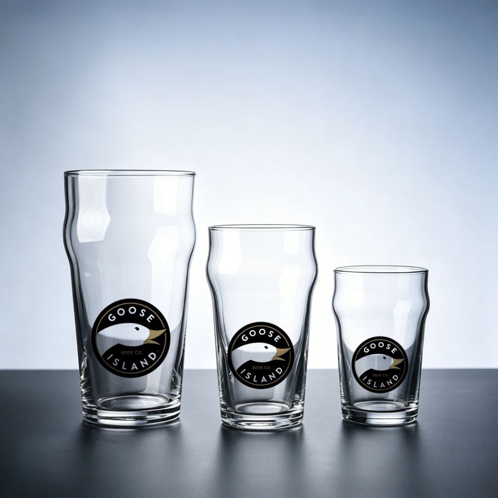 Thickened English pint glass, bar-specific beer glass, tempered glass goblet, Goose Island wine glass, logo printed, free shipping
