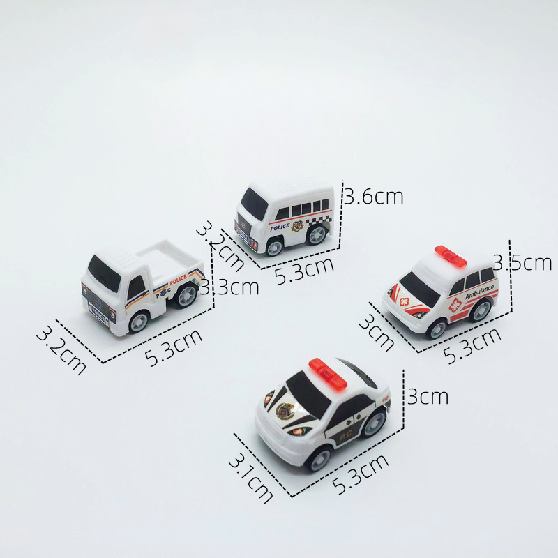 Children's back force inertia car boys and girls mini back force police car ambulance set wholesale mini traffic toys