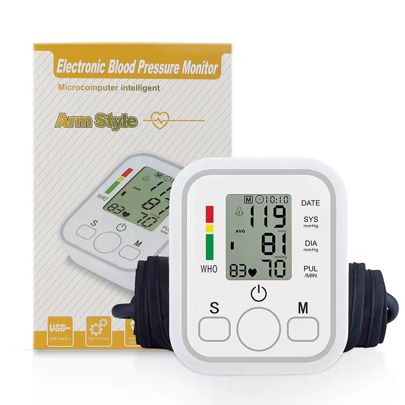 Cross-Border Fully Automatic Blood Pressure Meter Foreign Trade Electronic Blood Pressure Fully Automatic Blood Pressure Monitor Intelligent Blood Pressure Detector