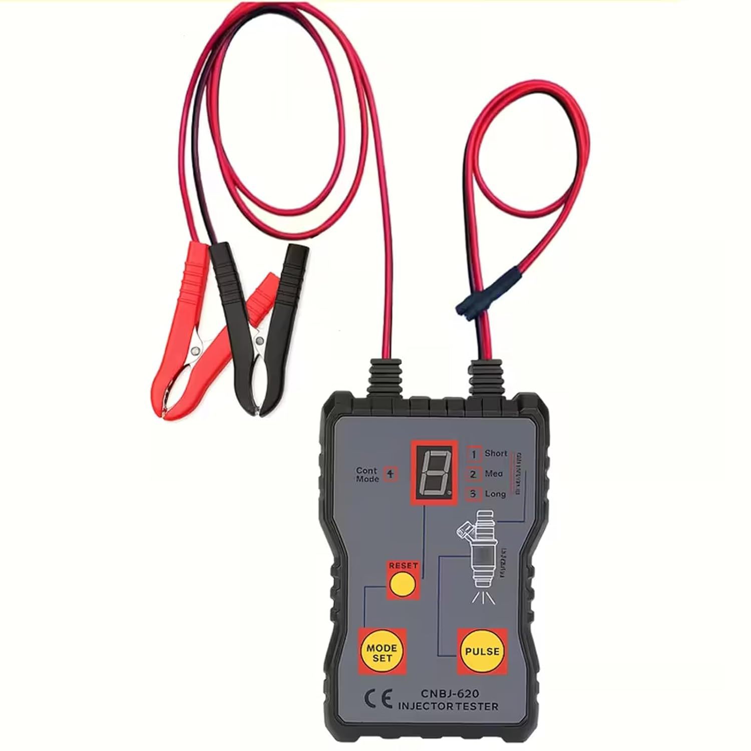 Universal Injector Tester with 4 Pulse Modes 12V/5V with Adapter for Car and Motorcycle EFI Diagnosis